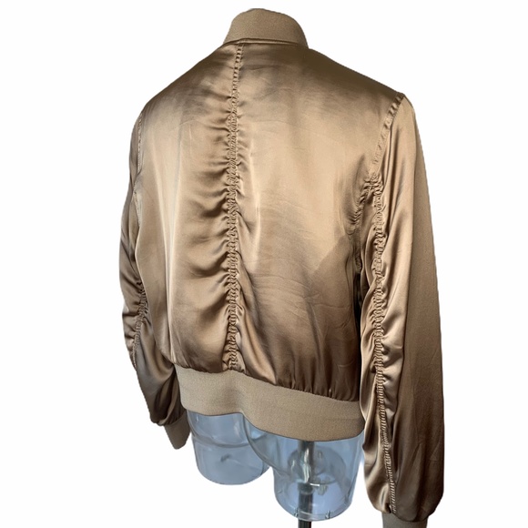 H&M DIVIDED Satin Bomber Jacket Taupe 14 - Picture 4 of 7